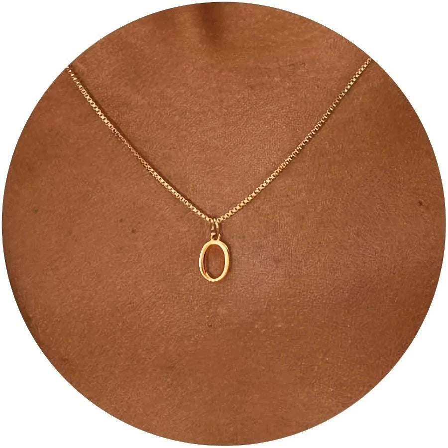 Collier Initiale 18K – Lettre Personnalisée A à Z (Acier Inoxydable Doré)