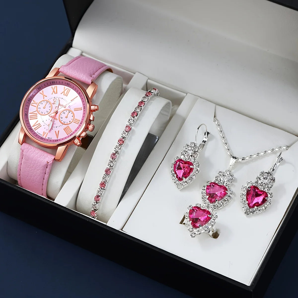 Coffret Montre & Bijoux Femme – Édition Élégance Bleu