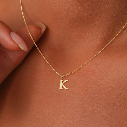 Collier Initiale 18K – Lettre Personnalisée A à Z (Acier Inoxydable Doré)