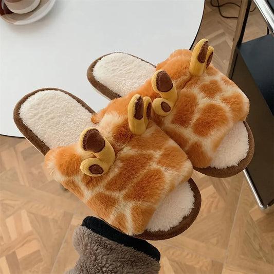 Chaussons Girafe Douillets™ – Hiver Chaud et Confort Absolu